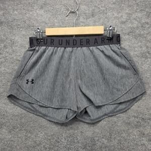 Under Armour Shorts Womens SM Gray 3 In Running Athletic Pockets Elastic Waist